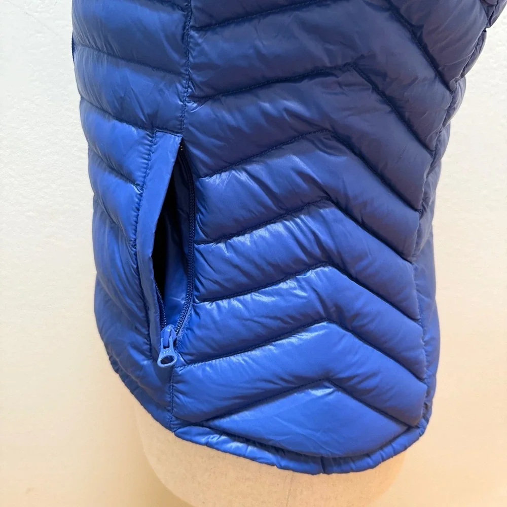 Bernardo Goose Down Lightweight Puffer Quilted Layer Blue Zip‎ Up Vest Women's M - Picture 3 of 13